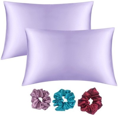 ARMOXA Self Design Pillows Cover(Pack of 2, 18 cm*28 cm, Lavender)