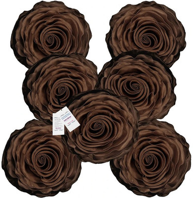 NOOR SHINE Satin Cushions Cover(40 cm*40 cm, Pack of 5, Brown)