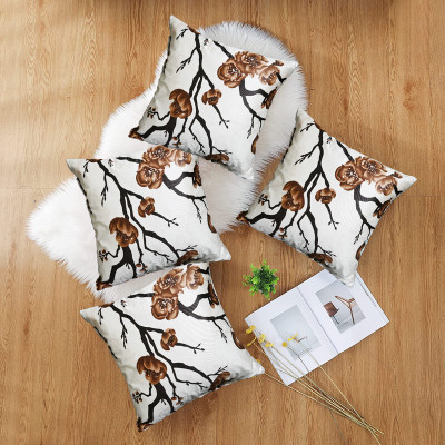 Hims Polyester Cushions Cover(55 cm*55 cm, Pack of 4, Brown)