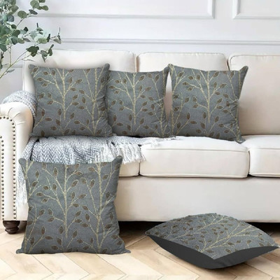 TURIYA Velvet Cushions Cover(40 cm*40 cm, Pack of 5, Grey)