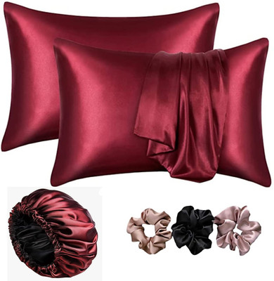 Shop141 Satin Cushions & Pillows Cover(45.72 cm*71.12 cm, Pack of 2, Maroon)