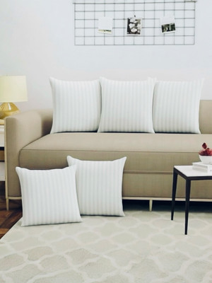 WiseHome Cotton Cushions Cover(40 cm*40 cm, Pack of 5, White)