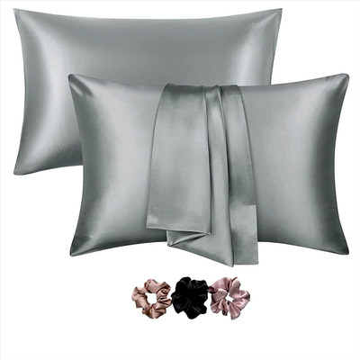 ARMOXA Satin Cushions & Pillows Cover(45.72 cm*71.12 cm, Pack of 2, Grey)