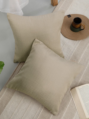 ROSARA HOME Polyester Cushions Cover(Pack of 2, 40 cm*40 cm, Brown)