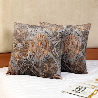 DecoGhar Velvet Cushions & Pillows Cover(Pack of 2, 40 cm*40 cm, Brown)