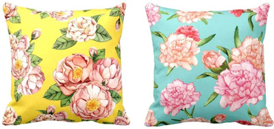 TheYaYaCafe Cotton Cushions Cover(30 cm*30 cm, Pack of 2, Multicolor)