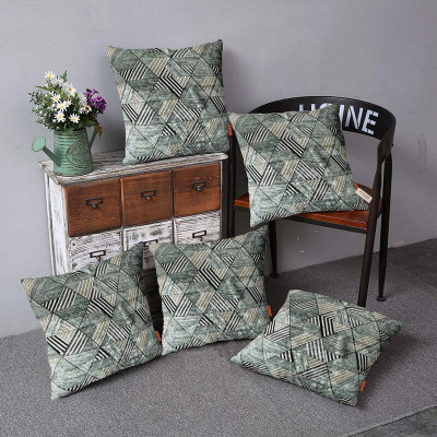Bluegrass Velvet Cushions Cover(40 cm*40 cm, Pack of 5, Grey)