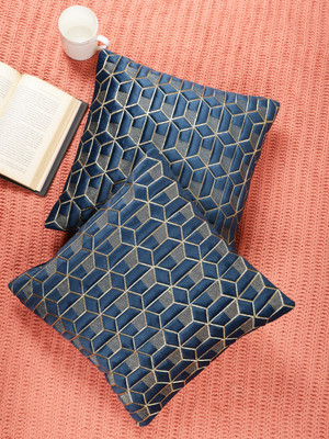TANOOMS Velvet Cushions Cover(40 cm*40 cm, Pack of 2, Blue)