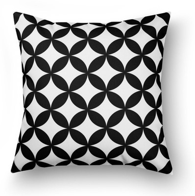 SEJ BY NISHA GUPTA Cotton Cushions Cover(40 cm*40 cm, Black, White)