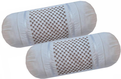 TURIYA Cotton Bolsters Cover(80 cm*38 cm, White)