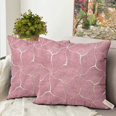 Bluegrass Velvet Cushions & Pillows Cover(40 cm*40 cm, Pack of 2, Pink)