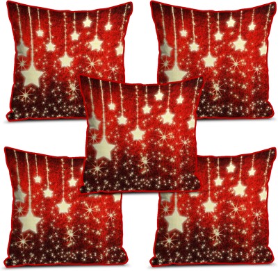 Anil Enterprises Printed Cushions Cover(Pack of 5, 40 cm*40 cm, Red)