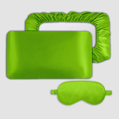 Avirons Silk Pillows Cover(46 cm*72 cm, Pack of 2, Green)