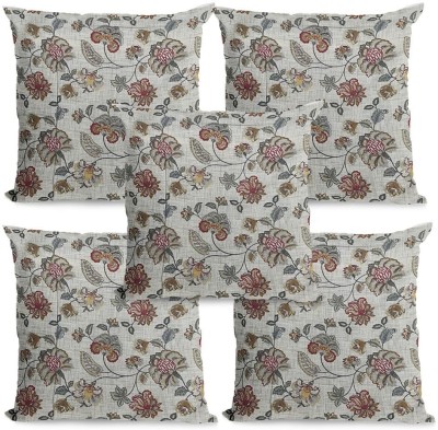 Aashray Gifts Floral Cushions & Pillows Cover(Pack of 5, 40 cm*40 cm, Multicolor)