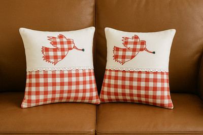 Casa Linz Cotton Cushions Cover(40 cm*40 cm, Pack of 2, White)