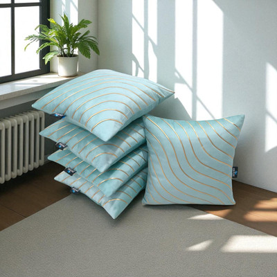 Zikrak Velvet Cushions & Pillows Cover(40 cm*40 cm, Pack of 5, Green)
