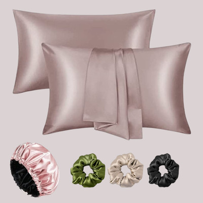 Shop141 Silk, Satin Cushions & Pillows Cover(45.72 cm*71.12 cm, Pack of 2, Beige)