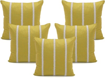 Oussum Plain Cushions Cover(Pack of 5, 50 cm*50 cm, Yellow)