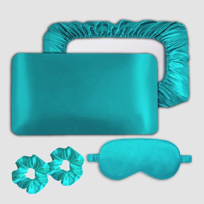 Avirons Silk Pillows Cover(46 cm*72 cm, Pack of 2, Blue)