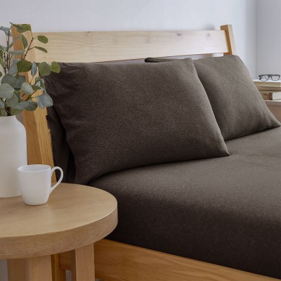 SleepyCat Plain Pillows Cover(Pack of 2, 68.58 cm*43.18 cm, Brown)