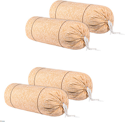 HOMESTIC Cotton Bolsters Cover(Pack of 4, 40 cm*80 cm, Yellow)