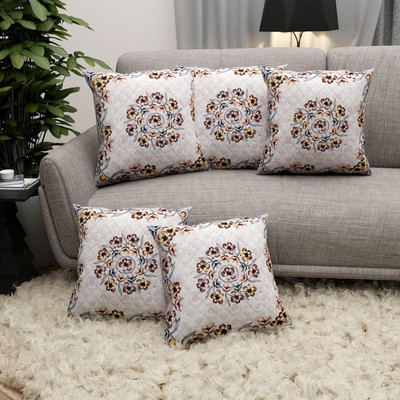 PAPSUN Velvet Cushions Cover(40 cm*40 cm, Pack of 5, Cream)