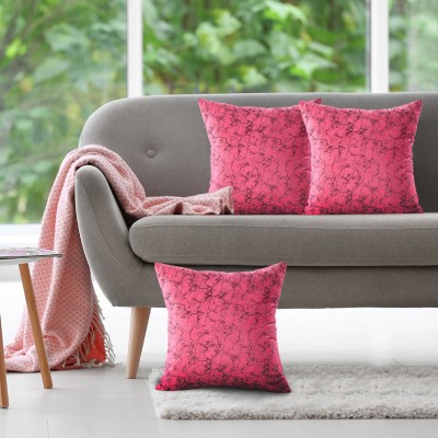 Nirwana Decor Velvet Cushions Cover(Pack of 3, 40 cm*40 cm, Pink)