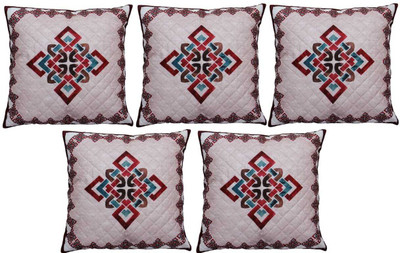 BANAVY Velvet Cushions Cover(40 cm*40 cm, Pack of 5, Red, Green)