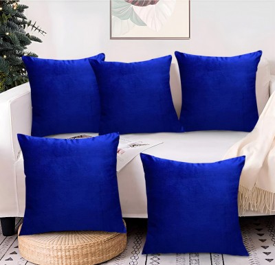 ks craft Velvet Cushions Cover(Pack of 5, 30 cm*30 cm, Blue)