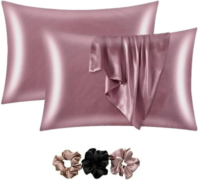 Shop141 Satin Pillows Cover(45.72 cm*71.12 cm, Pack of 2, Peach)