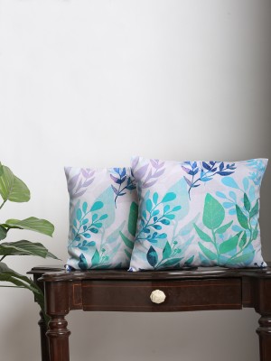 Alina decor Printed Cushions Cover(Pack of 2, 40.64 cm*40.64 cm, Green, Beige, Dark Blue)