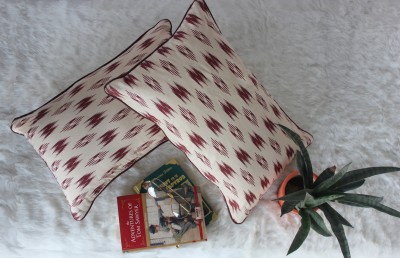 Dekor World Printed Cushions & Pillows Cover(Pack of 2, 45 cm*70 cm, Beige)
