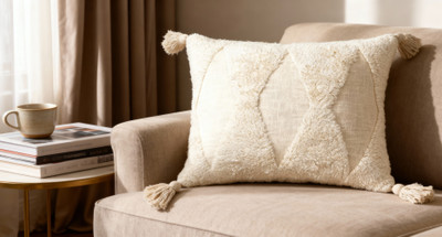 sidrahomestyles Cotton Cushions & Pillows Cover(Pack of 2, 35 cm*50 cm, Beige)