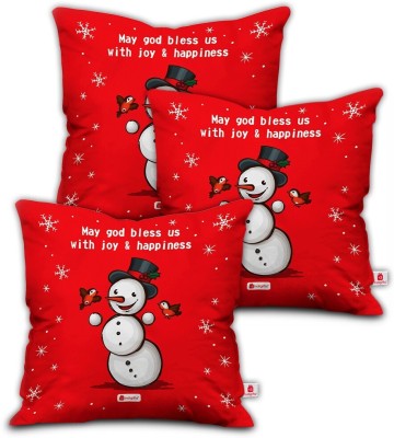 Indigifts Satin Cushions Cover(Pack of 3, 45 cm*45 cm, Red)