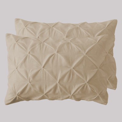 MeckHome Culture Plain Pillows Cover(Pack of 2, 43.18 cm*68.58 cm, Beige)