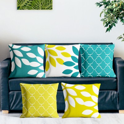 JUKR Geometric Cushions Cover(Pack of 5, 40 cm*40 cm, Green)