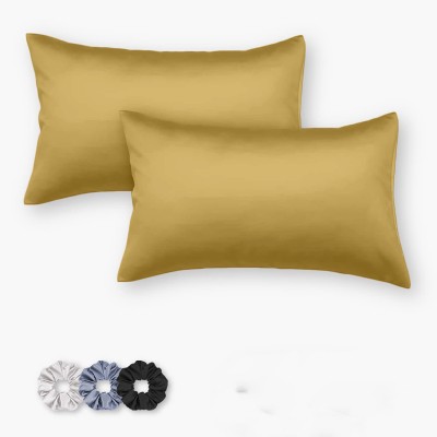 Indian Kingdom Satin Pillows Cover(Pack of 2, 45.72 cm*71.12 cm, Gold)