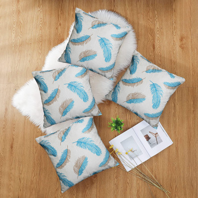 Hims Polyester Cushions Cover(55 cm*55 cm, Pack of 4, Blue)
