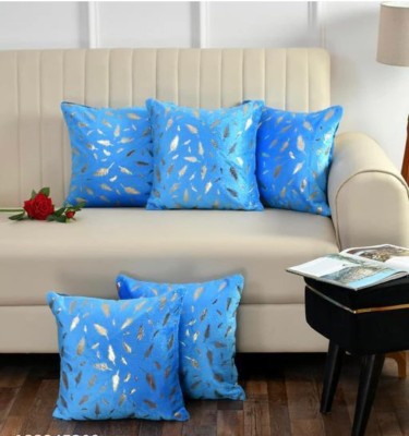 Ivanick Printed Cushions & Pillows Cover(Pack of 5, 40 cm*40 cm, Blue)
