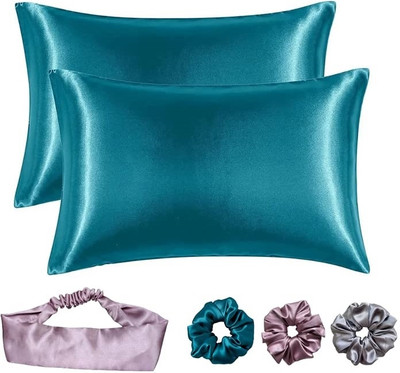 Shop141 Satin Cushions & Pillows Cover(45.72 cm*71.12 cm, Pack of 2, Light Blue)