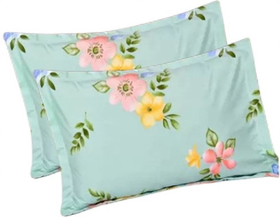 KITTUZ KRAFT Microfiber Pillows Cover(42 cm*68 cm, Pack of 2, Light Green)
