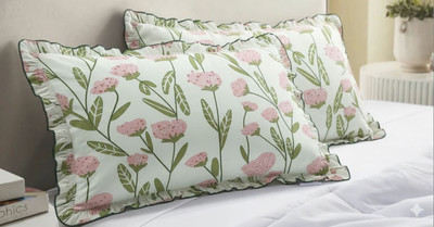 BLUEDOT Cotton Pillows Cover(68 cm*44 cm, Pack of 2, Cream)