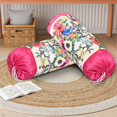 Heart Home Cotton Bolsters Cover(Pack of 2, 40 cm*80 cm, Yellow)