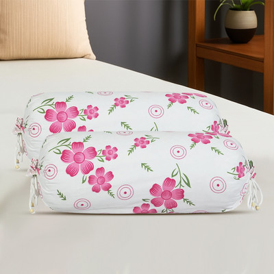 HOMESTIC by Kuber Industries Cotton Bolsters Cover(40 cm*80 cm, Pack of 2, White)