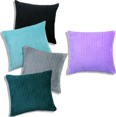 PRINDA Velvet Cushions Cover(Pack of 5, 40.64 cm*40.64 cm, Lavender, Blue, Grey, Dark Green, Black)