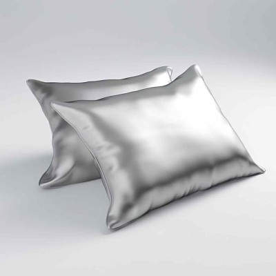 SIROKI BOND Satin Pillows Cover(Pack of 2, 68.58 cm*43.18 cm, Silver)