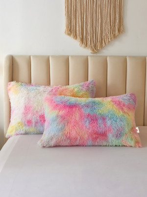 Wondershala Fur Pillows Cover(40 cm*55 cm, Pack of 2, Multicolor)