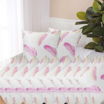 Hims Floral Cushions Cover(Pack of 12, 50 cm*50 cm, Pink)