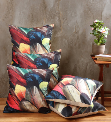 ROMEE Jute, Polyester Cushions Cover(Pack of 5, 40 cm*40 cm, Multicolor)
