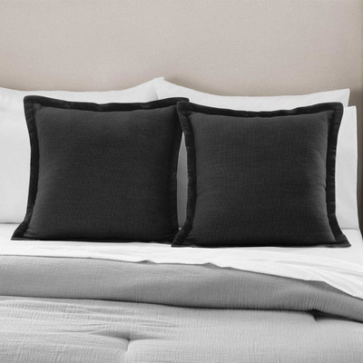 Ravindra Textiles Cotton Cushions & Pillows Cover(61 cm*61 cm, Pack of 2, Black)